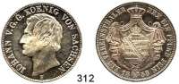 Deutsche Münzen und Medaillen,Sachsen Johann 1854 - 1873 Vereinstaler 1858 F, Dresden.  Kahnt 463.  Thun 339.  AKS 132.  Jg. 107.  Dav. 890.
