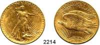 AUSLÄNDISCHE MÜNZEN,U S A  20 Dollars 1924.  (30,09g fein).  Schön 143.  KM 131  Fb. 185.  GOLD.