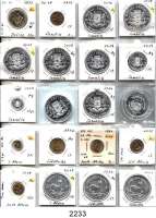 AUSLÄNDISCHE MÜNZEN,L  O  T  S     L  O  T  S     L  O  T  S  Afrika, LOT. von 30 Münzen und eine Miniatur Goldmedaille (585) 