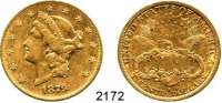 AUSLÄNDISCHE MÜNZEN,U S A  20 Dollars 1879 S (30,09g fein).  Kahnt/Schön 52.  KM 74.3  Fb. 178.  GOLD.