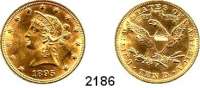 AUSLÄNDISCHE MÜNZEN,U S A  10 Dollars 1895.  (15,04g fein).  Kahnt/Schön 49.  KM 102.  Fb. 158,  GOLD.