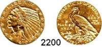 AUSLÄNDISCHE MÜNZEN,U S A  5 Dollars 1910 S.  (7,52g fein).  Schön 139.  KM 129.  Fb. 150.  GOLD.