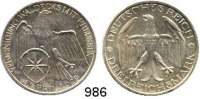 R E I C H S M Ü N Z E N,Weimarer Republik  3 Reichsmark 1929 A.  Jaeger 337.  Waldeck.