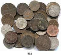 Deutsche Münzen und Medaillen,L O T S     L O T S     L O T S  LOT. von 40 altdeutschen Kleinmünzen des 19. Jahrhunderts.  Kupfer/Billon.  Schwerpunkt Preußen.