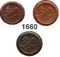 P O R Z E L L A N M Ü N Z E N,Münzen von ausländischen Keramischen Fabriken Japan 1 Sen 1945 braun, hellbraun und dunkelbraun.  LOT. 3 Stück.