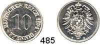 R E I C H S M Ü N Z E N,Kleinmünzen  10 Pfennig 1874 H.  Jaeger 4.