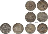 AUSLÄNDISCHE MÜNZEN,L  O  T  S     L  O  T  S     L  O  T  S  LOT. von 8 Silbermünzen mit (teilweise zahlreichen) Gegenstempeln 