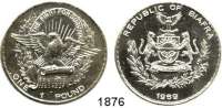 AUSLÄNDISCHE MÜNZEN,Biafra  1 Pound 1969.  Kronenadler auf Pergamentrolle.  Schön 6.  KM 6.