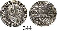 Deutsche Münzen und Medaillen,Preußen, Herzogtum Albrecht von Brandenburg (1511) 1525-1568 3 Gröscher 1558.  2,55 g.  Neumann 44.